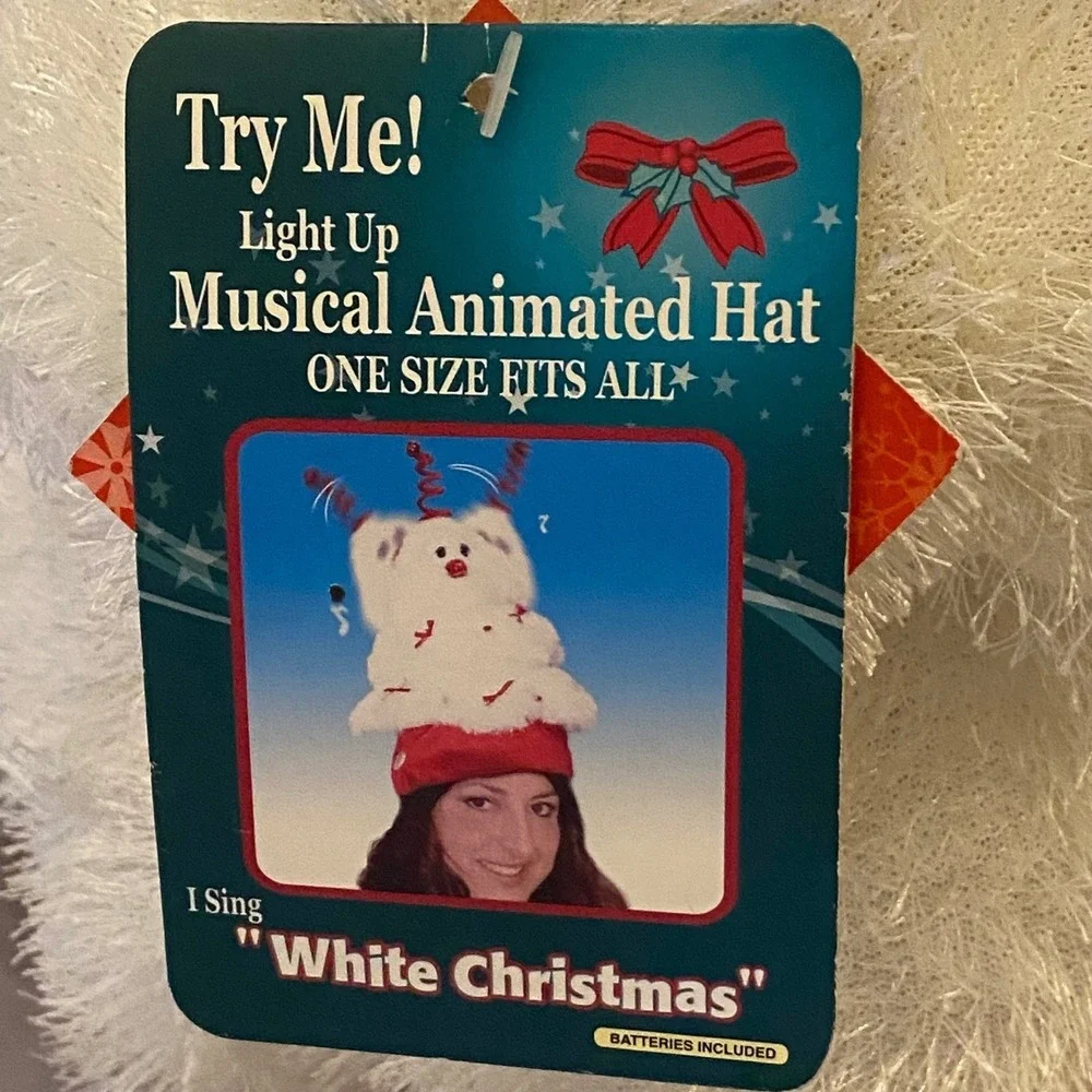 Dan Dee Collectors Choice White Christmas Musical‎ Animated Hat Tree Light Up